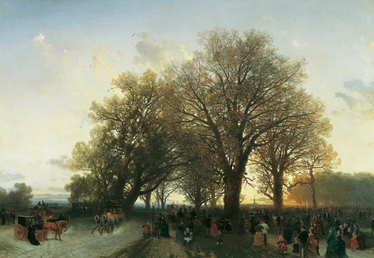 A caminho de casa da Feira Mundial no Prater de Viena, em 1873 de August Schaeffer von Wienwald