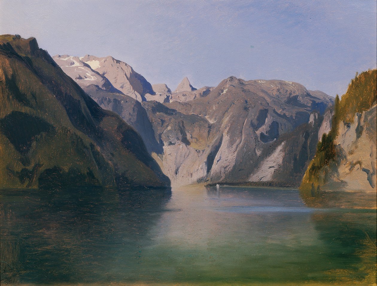 Vista sobre o Königssee de August Schaeffer von Wienwald