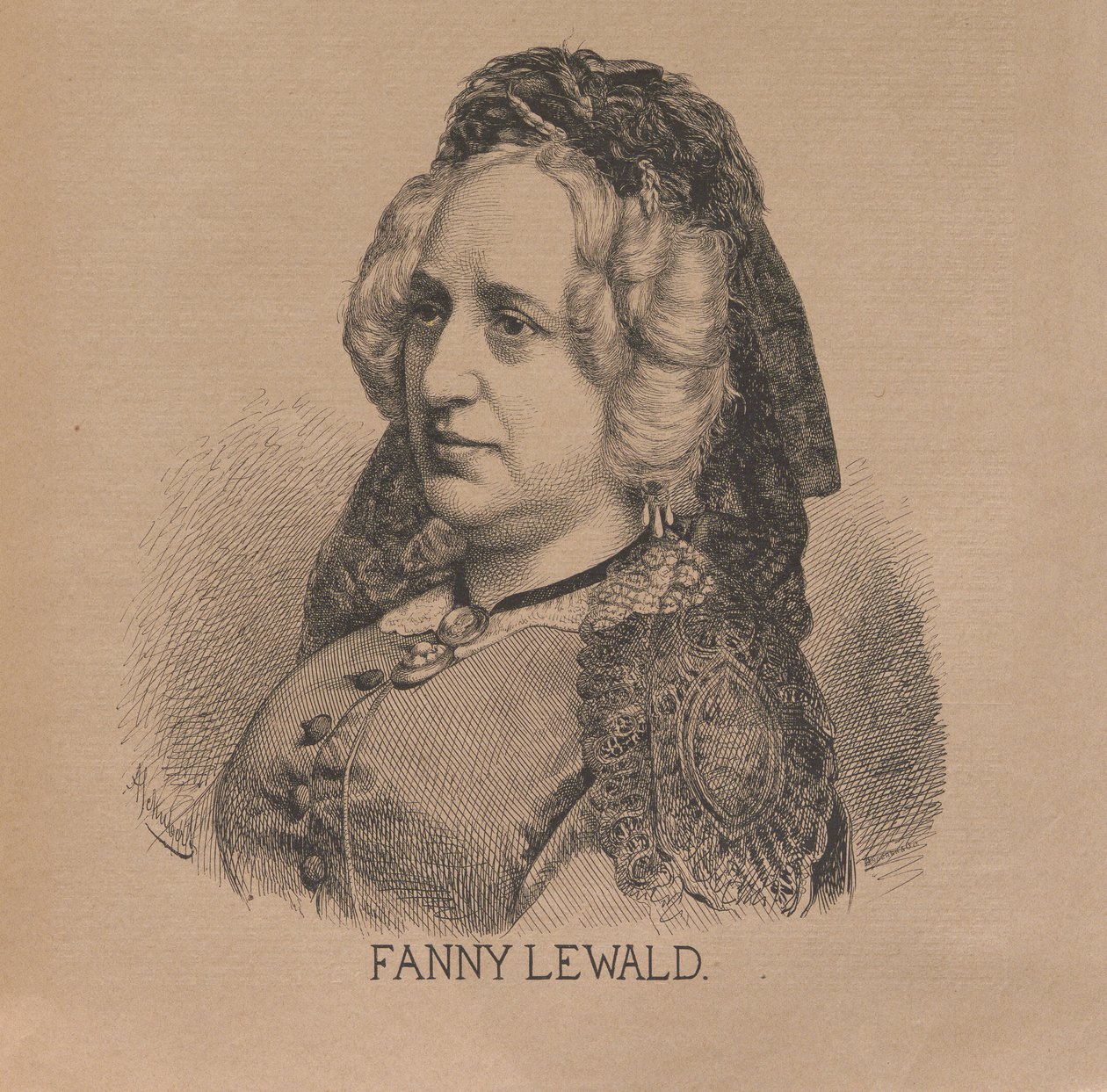 Escritora Fanny Lewald 1811-1889, 1879. de August Schubert