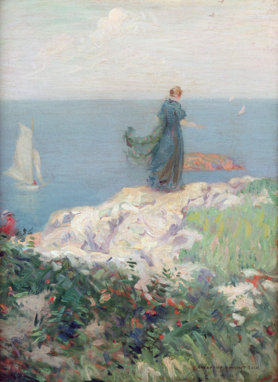 Cena à beira-mar (óleo sobre tela) de August Vincent Tack