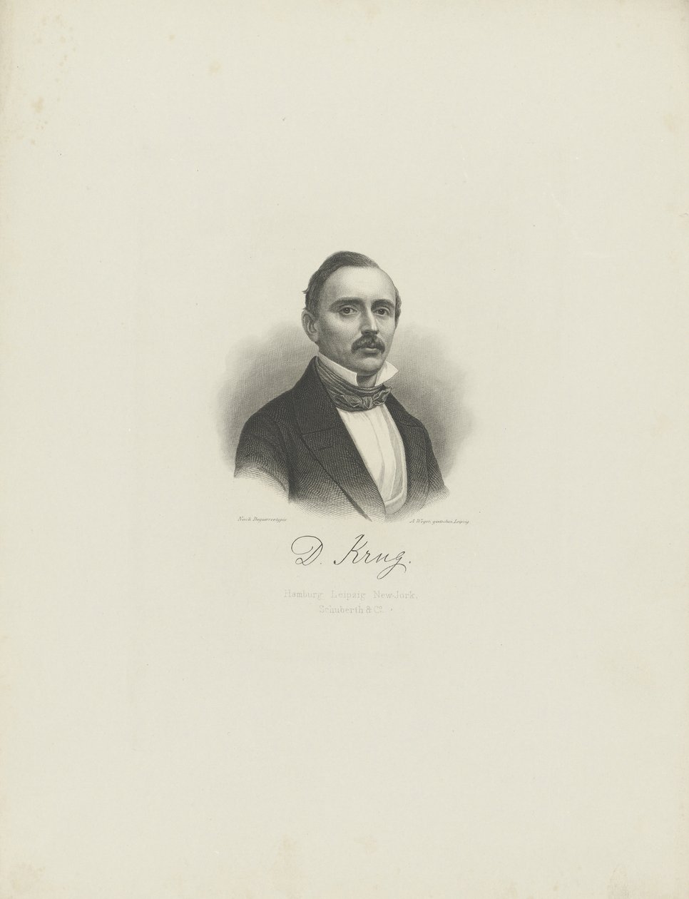 Retrato do pianista e compositor Diederich Krug 1821-1880, c. 1850 de August Weger