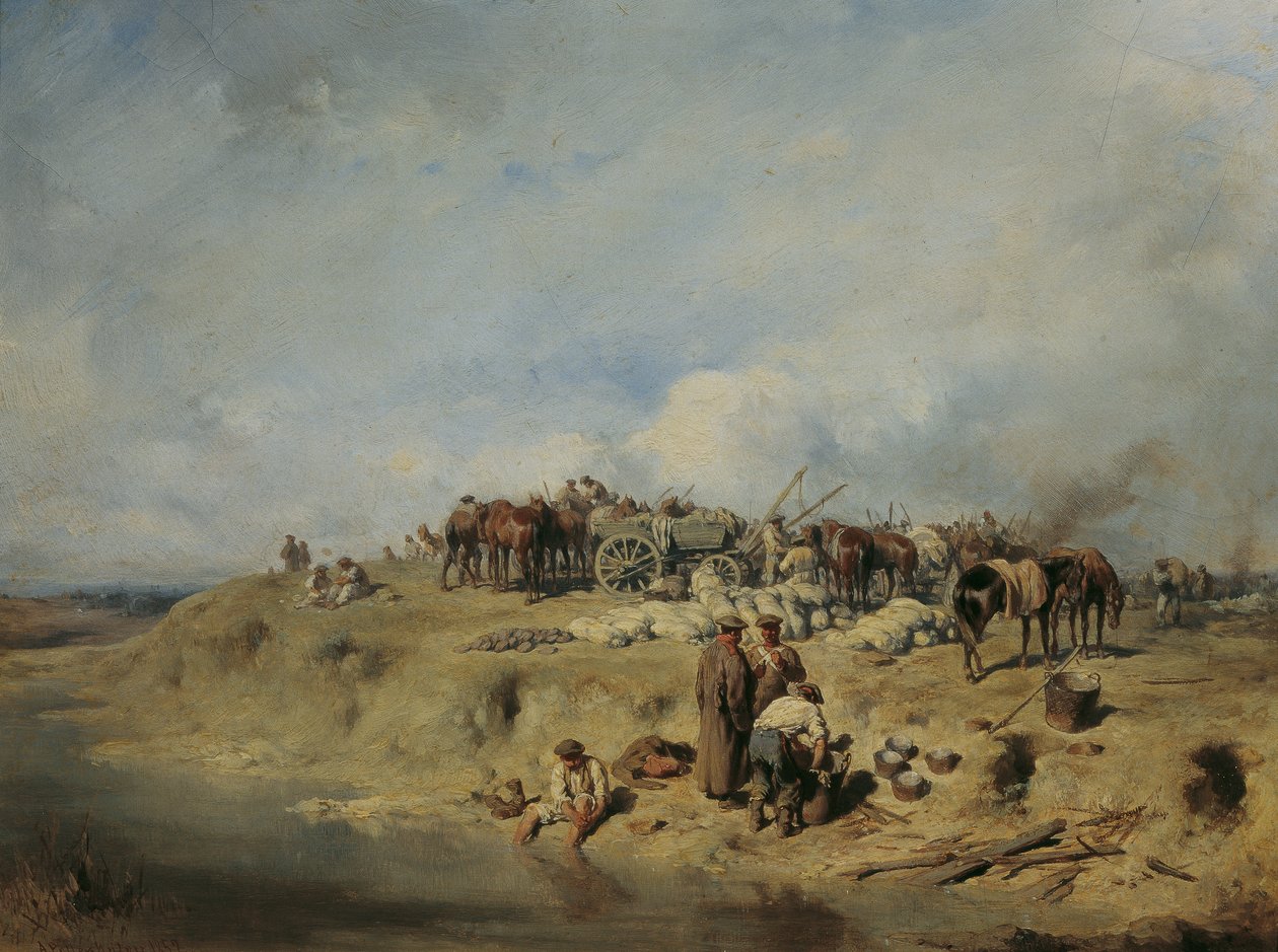 Bivouac de soldados russos de August von Pettenkofen