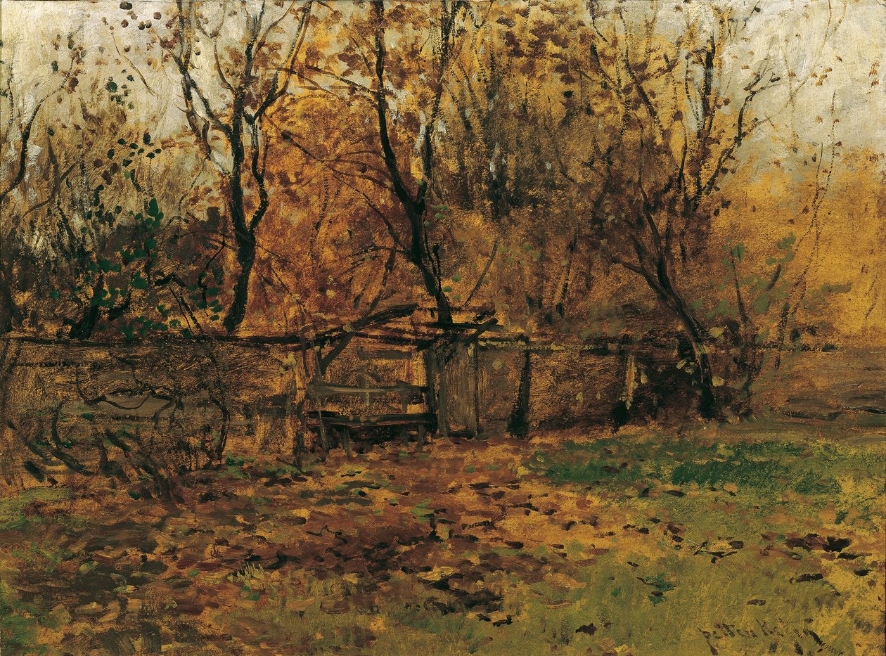 O jardim do pintor Franz von Lenbach em Munique de August von Pettenkofen