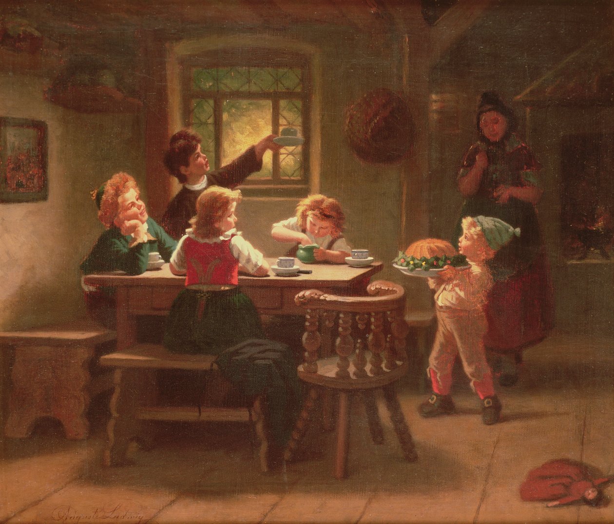 O bolo de aniversário de Ludwig August or Louis August Schwiter