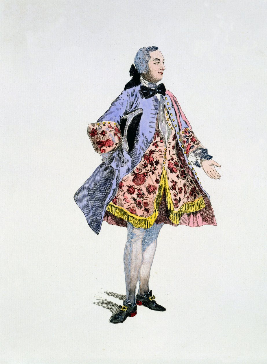 Monsieur Bellecour no papel de Belfort, 9 de março de 1744 (gravura colorida à mão) de Auguste Alexandre Guillaumot