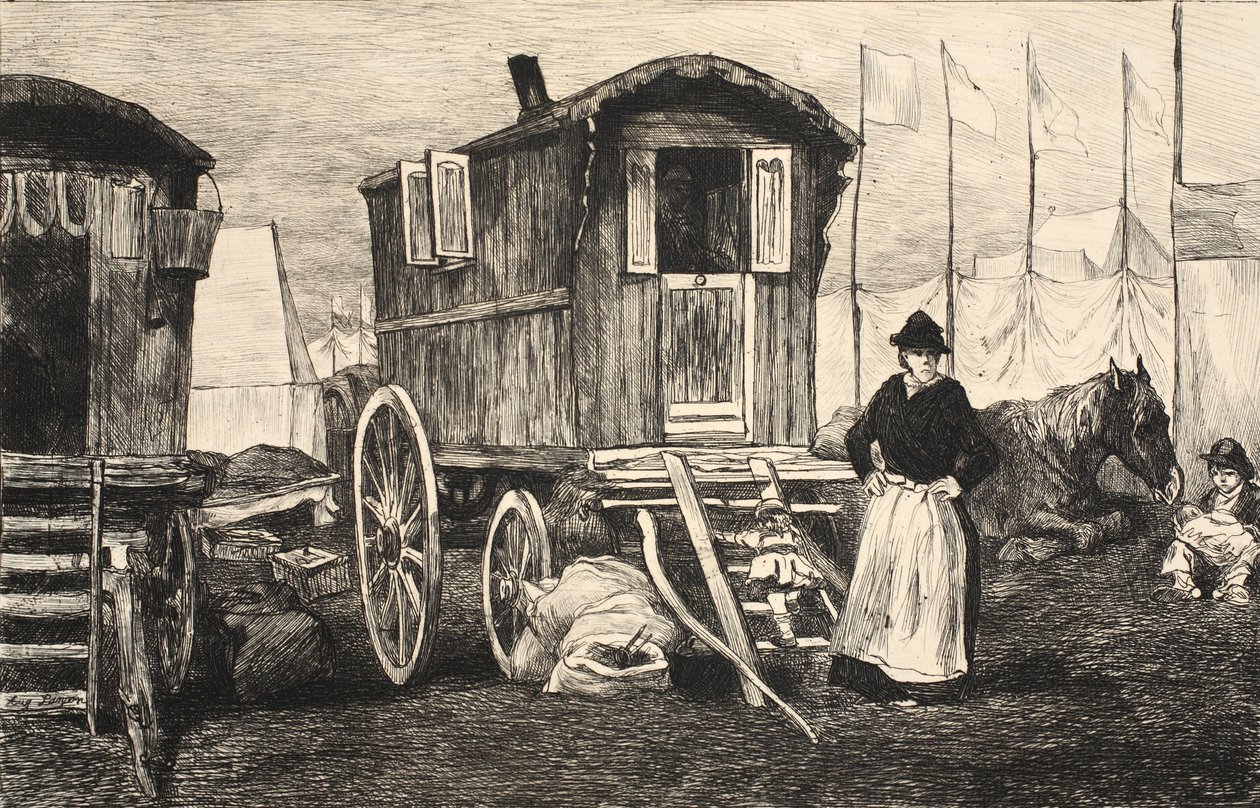 Ilustração "da rua em Londres", bar. por G. Charpentier et Cie, 1884 de Auguste Andre Lancon