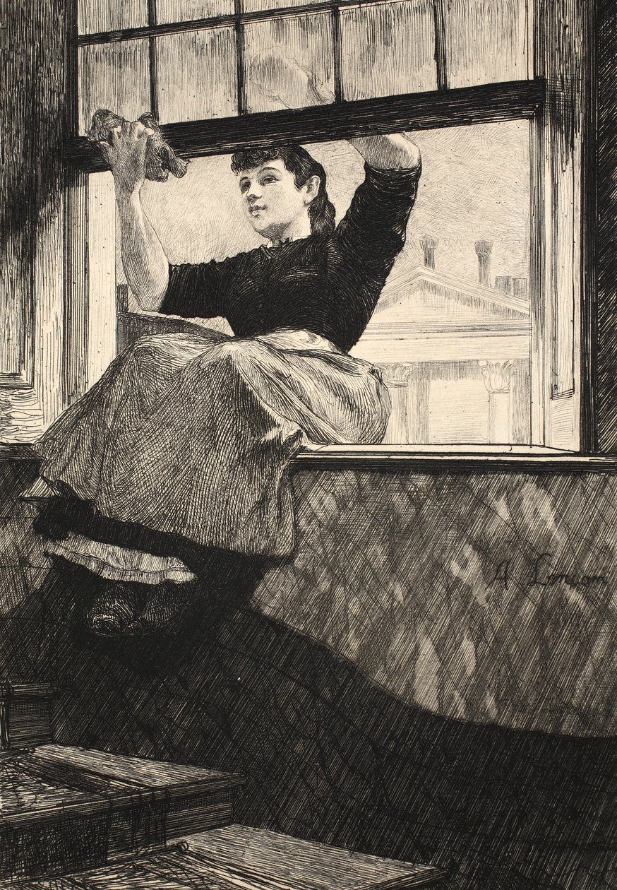 Ilustração "da rua em Londres", bar. por G. Charpentier et Cie, 1884 de Auguste Andre Lancon