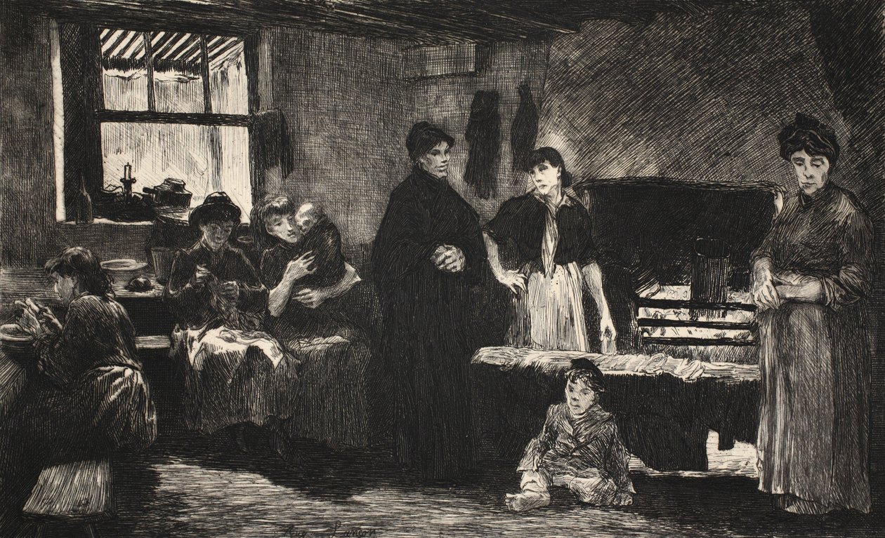 Ilustração "da rua em Londres", bar. por G. Charpentier et Cie, 1884 de Auguste Andre Lancon