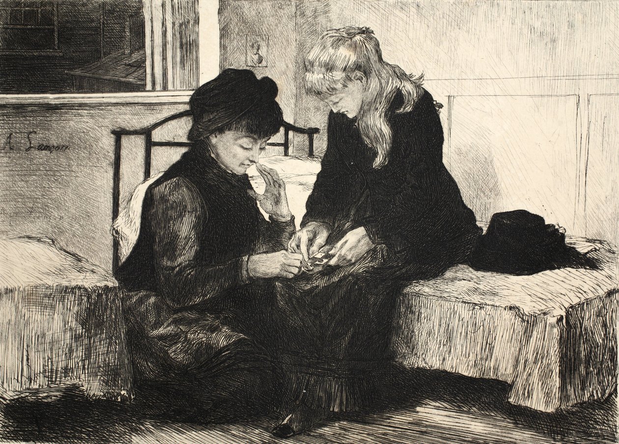 Ilustração "da rua em Londres", bar. por G. Charpentier et Cie, 1884 de Auguste Andre Lancon