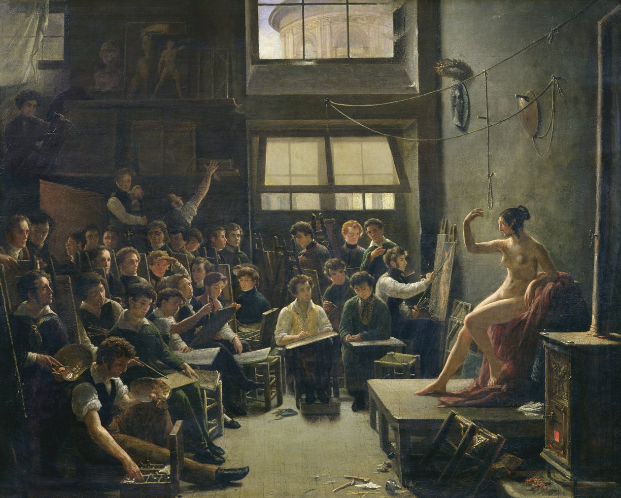 O Estúdio do Barão Antoine Jean Gros 1771-1835 óleo sobre tela de Auguste Antoine Masse