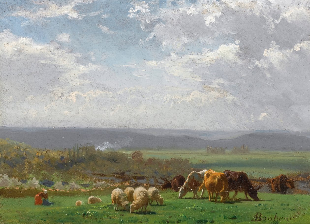 Pasto em Auvergne de Auguste Francois Bonheur
