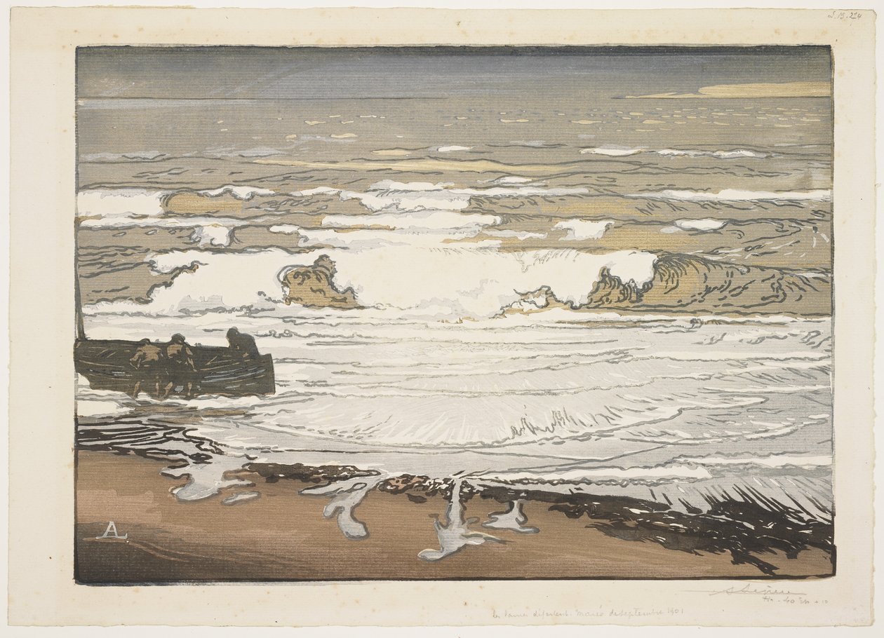 As ondas quebram, maré de setembro de 1901 de Auguste Louis Lepère