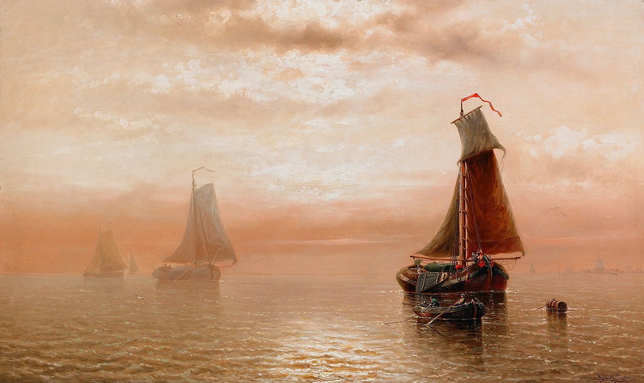 Pôr do sol sobre o marNederlands: Zonsondergang over de zeen de Auguste Musin