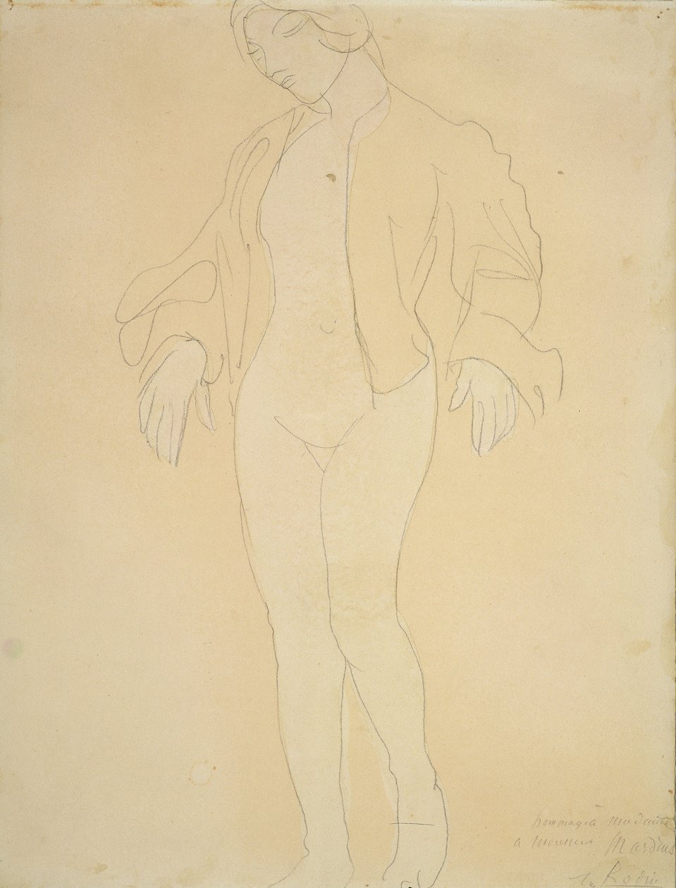 Um dançarino nu feminino de Auguste Rodin