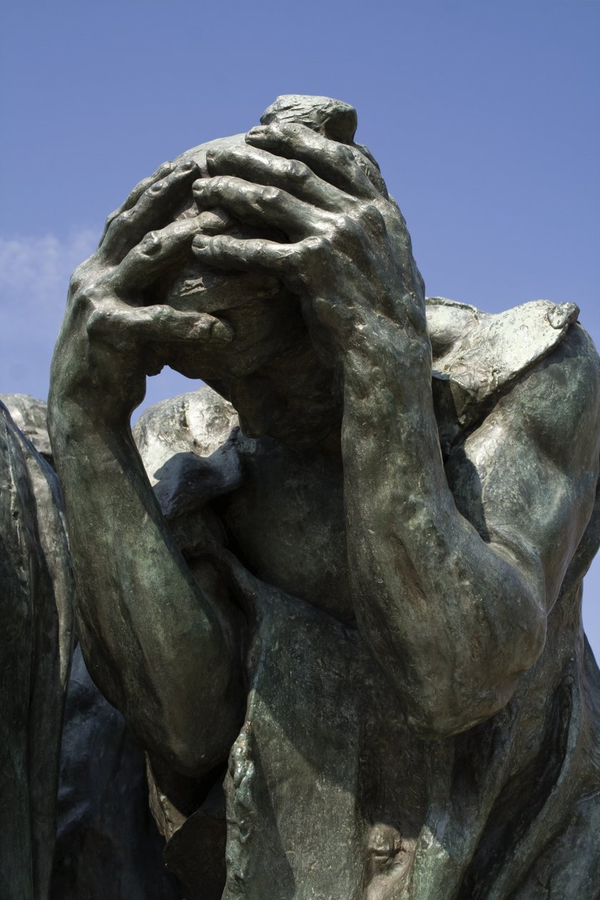 Detalhe dos Burghers de Calais, concluído bronze de 1889 ver 340530 de Auguste Rodin