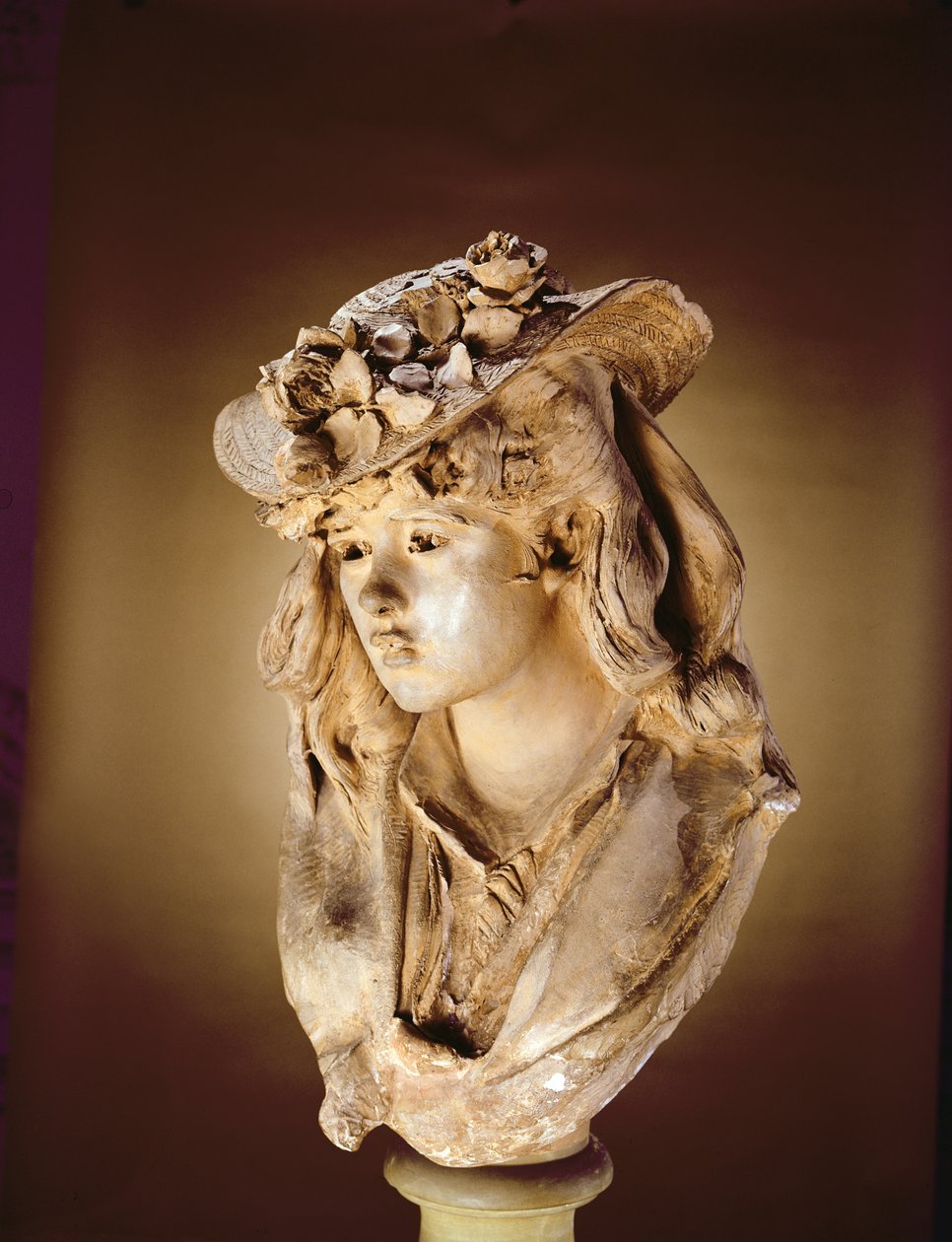 Retrato de uma jovem mulher, c.1865 (gesso) de Auguste Rodin
