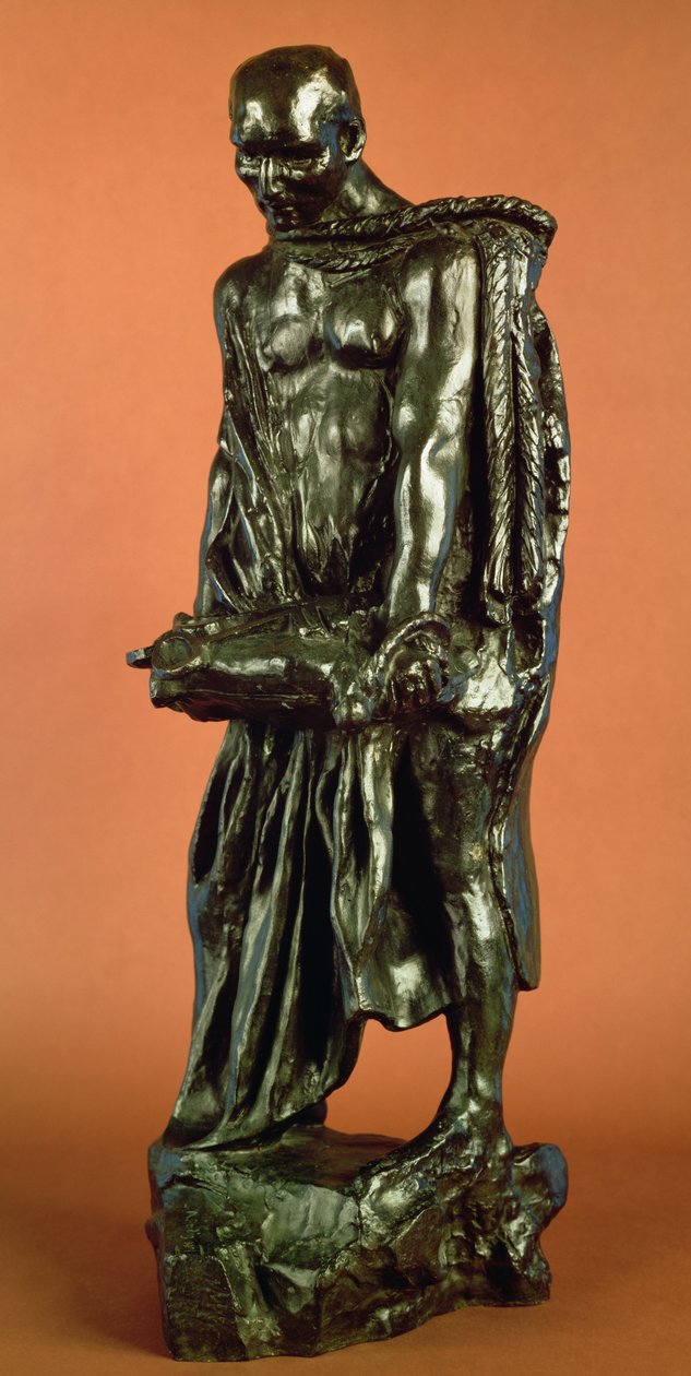 Estudo para Jean d&39;Air, dos Burghers de Calais, c.1905-10 (bronze) de Auguste Rodin