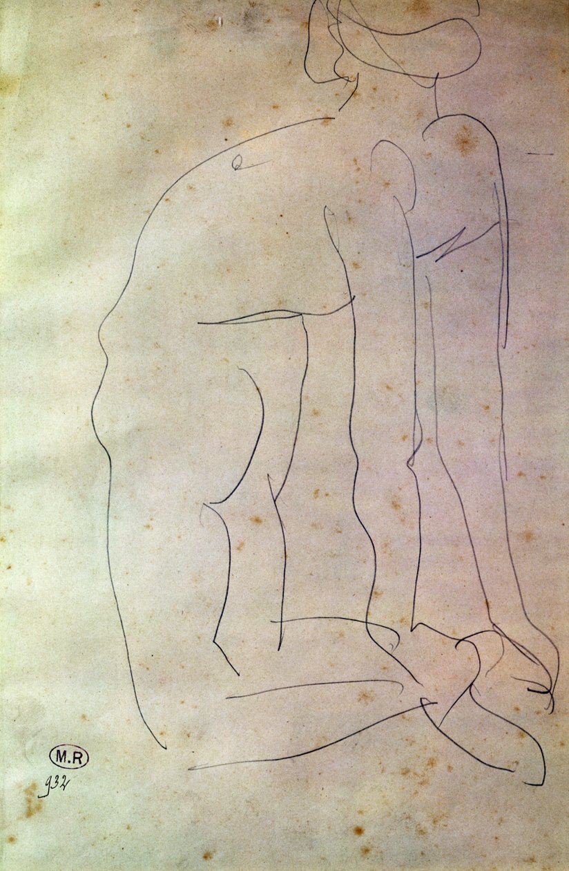 Estudo do Movimento (crayon on paper) de Auguste Rodin