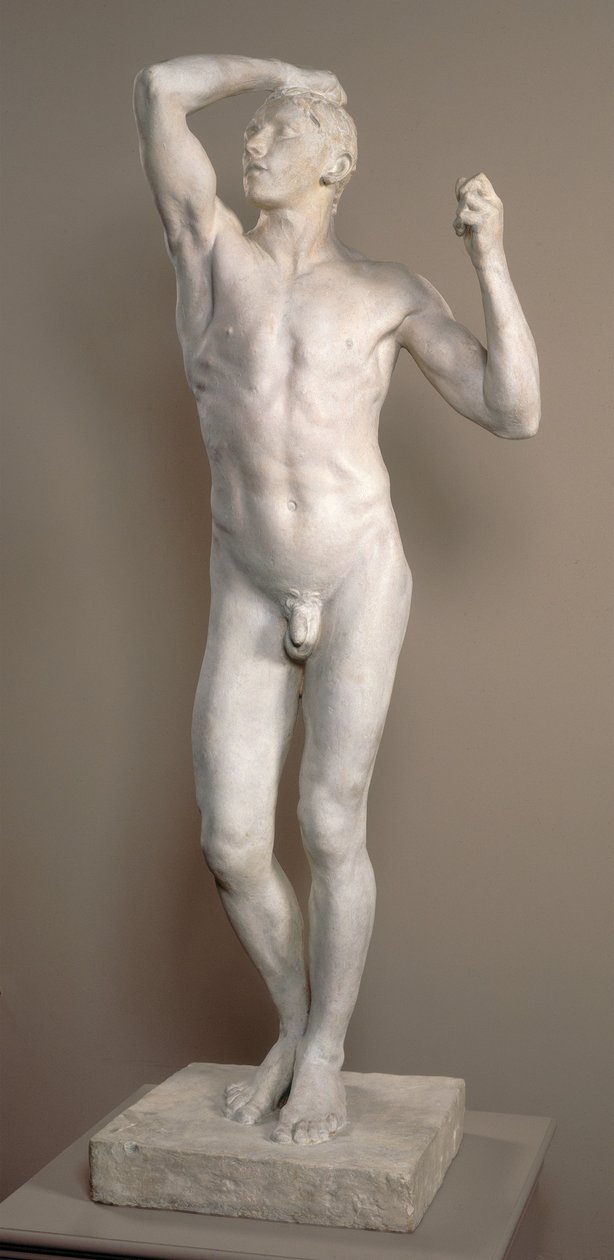 A Idade do Bronze, modelo 1875-1876, elenco 1898 (gesso) de Auguste Rodin
