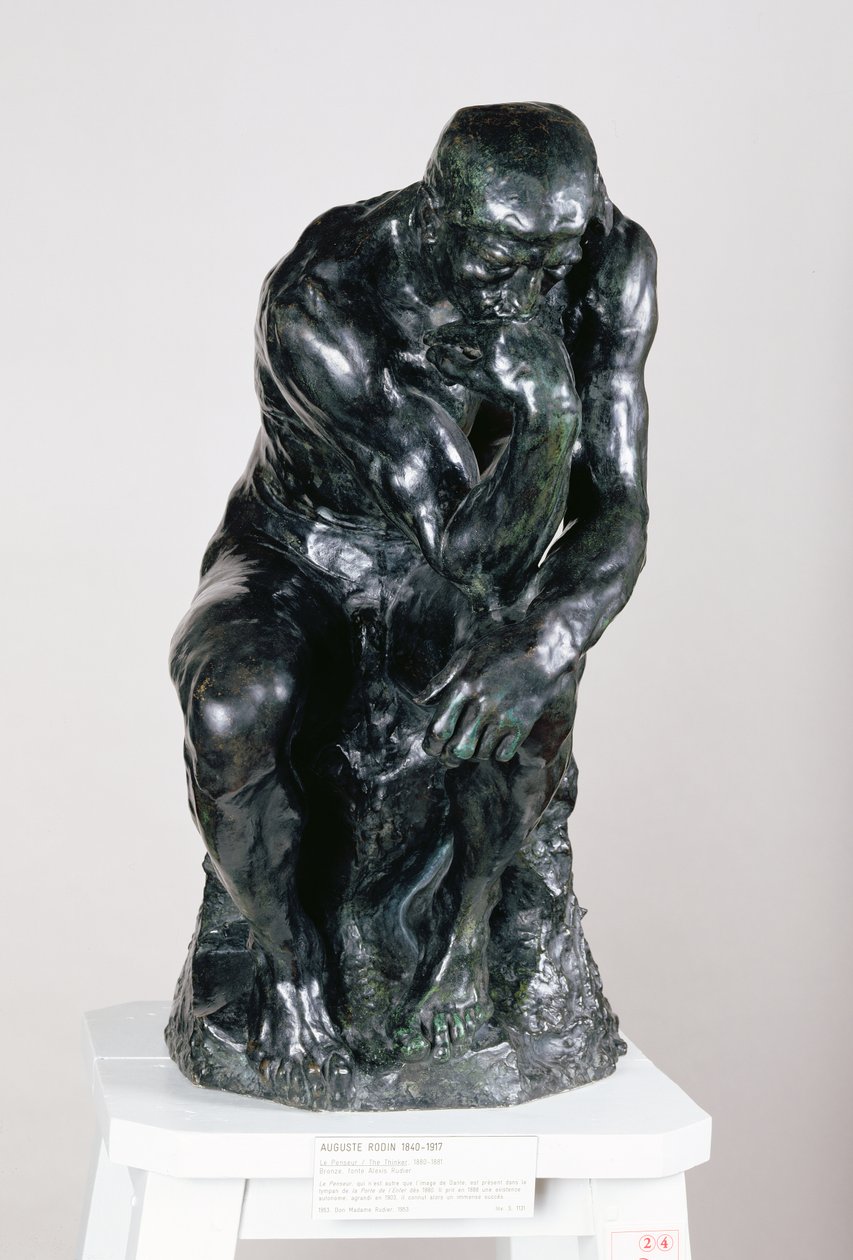 O Pensador, 1880 (bronze) (veja também 116464, 158431) de Auguste Rodin