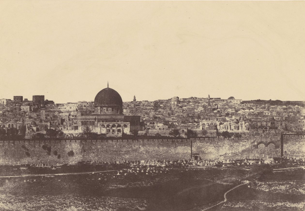 Jerusalém. Grávida do Templo. Visão geral da face leste. Pl. 2 de Auguste Salzmann
