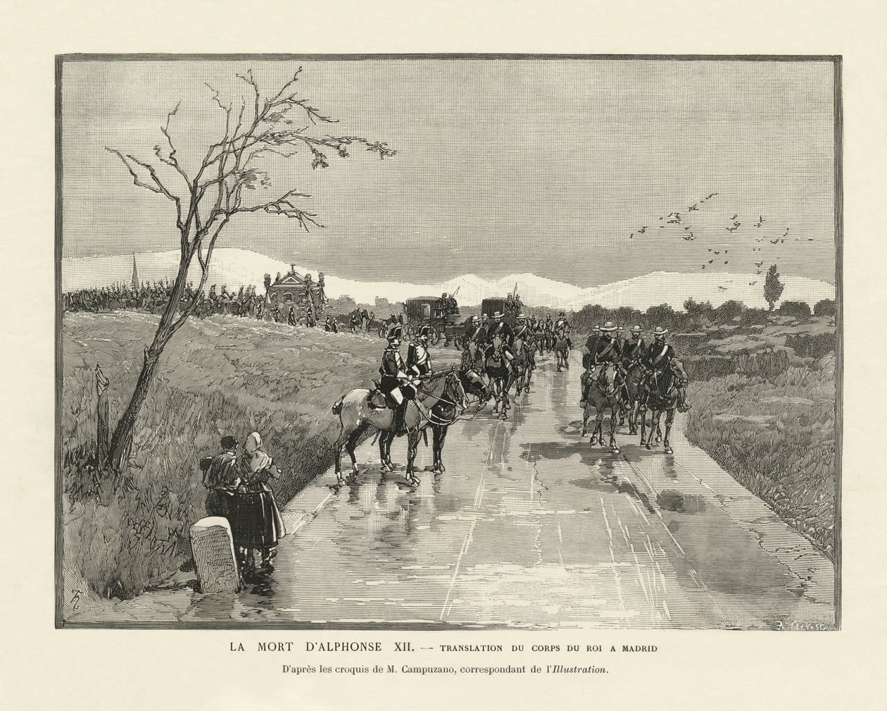 Morte do rei Alfonso XII da Espanha. de Auguste Tilly