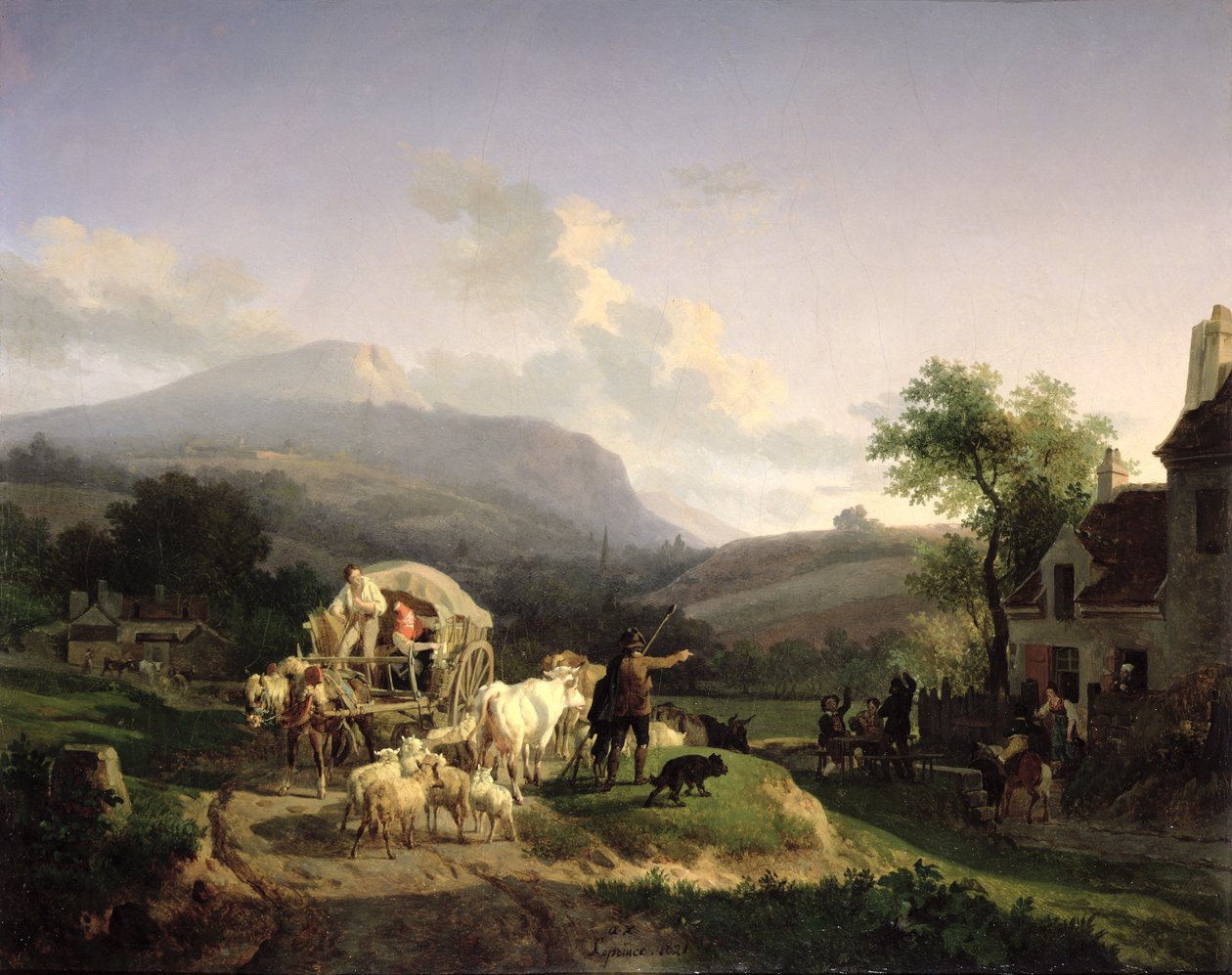 Uma paisagem rural, 1821 de Auguste Xavier Leprince