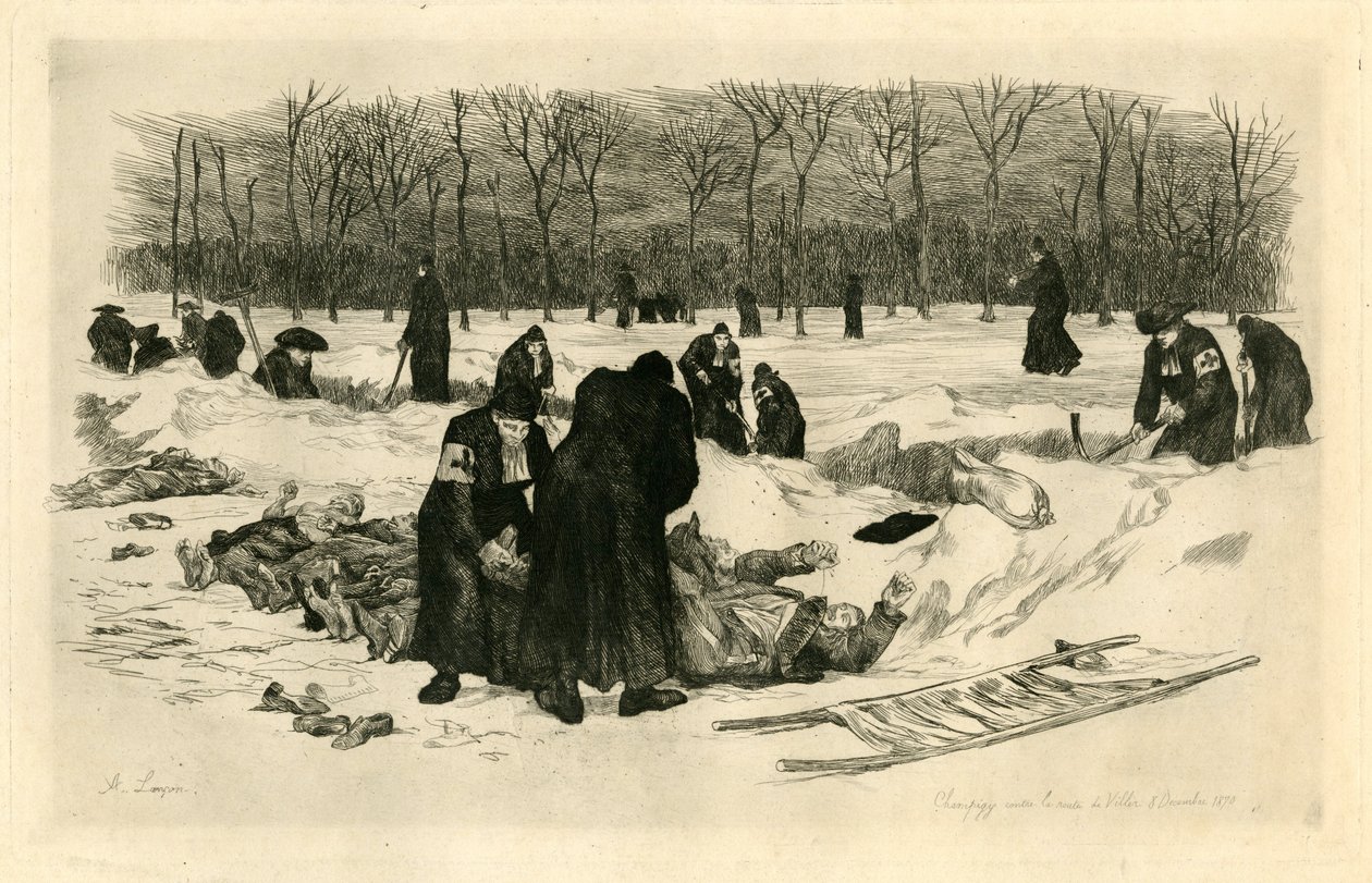Enterro de mortos na neve de Auguste Andre Lancon