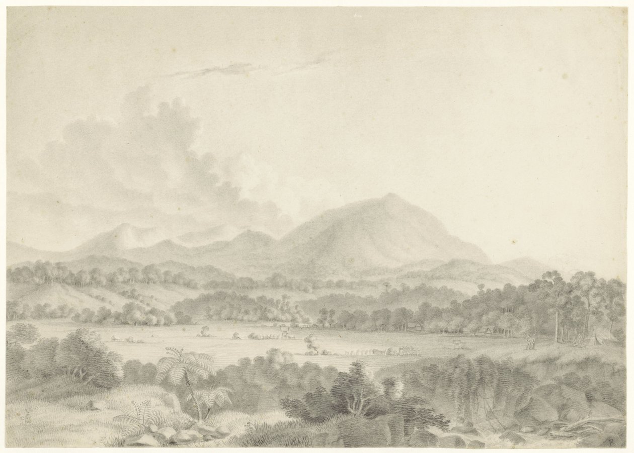 paisagem javanesa de Auguste Antoine Joseph Payen