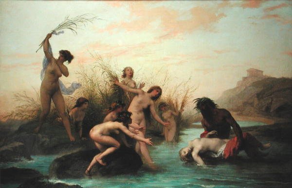 Um Deus do Rio Resgatando um Naiad de Auguste Barthelemy Glaize
