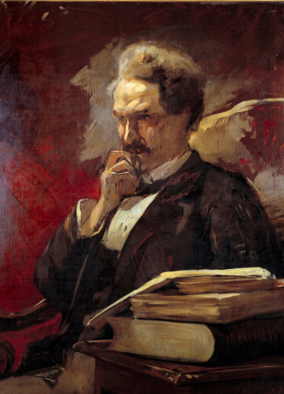 Retrato de Henri de Rochefort (1831-1913) Marquês de Rochefort, jornalista, político e escritor Pintura de Augustebaud Bovy (1848-1899) (ec.suis.) 1879 Sol. 1x0,81 m Paris, Musee Carnavalet de Auguste Baud Bovy