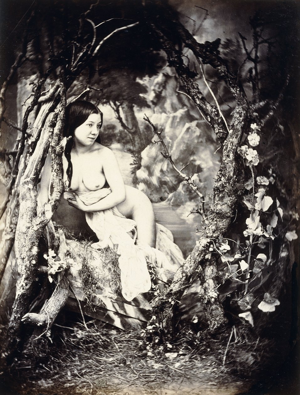 Uma mulher semi-nua entre árvores, c.1850s-1860s de Auguste Belloc
