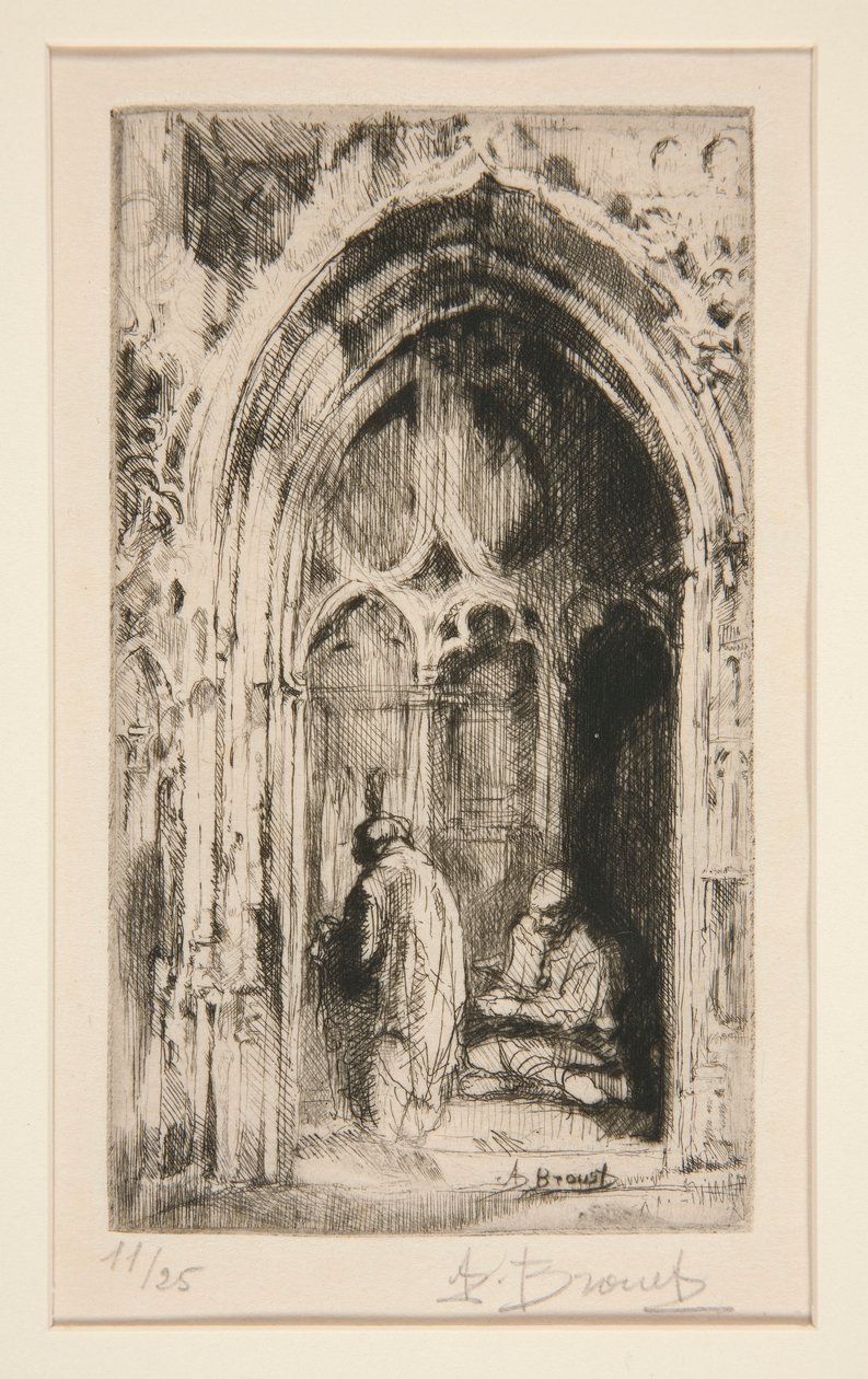 Mendigo num Portal da Igreja de Auguste Brouet