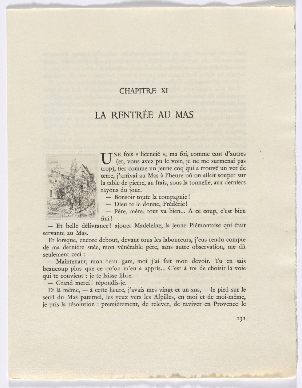 Frédéric Mistral: Mémoires et Recits de Frédéric Mistral: edifícios e árvores (página 131) de Auguste Brouet