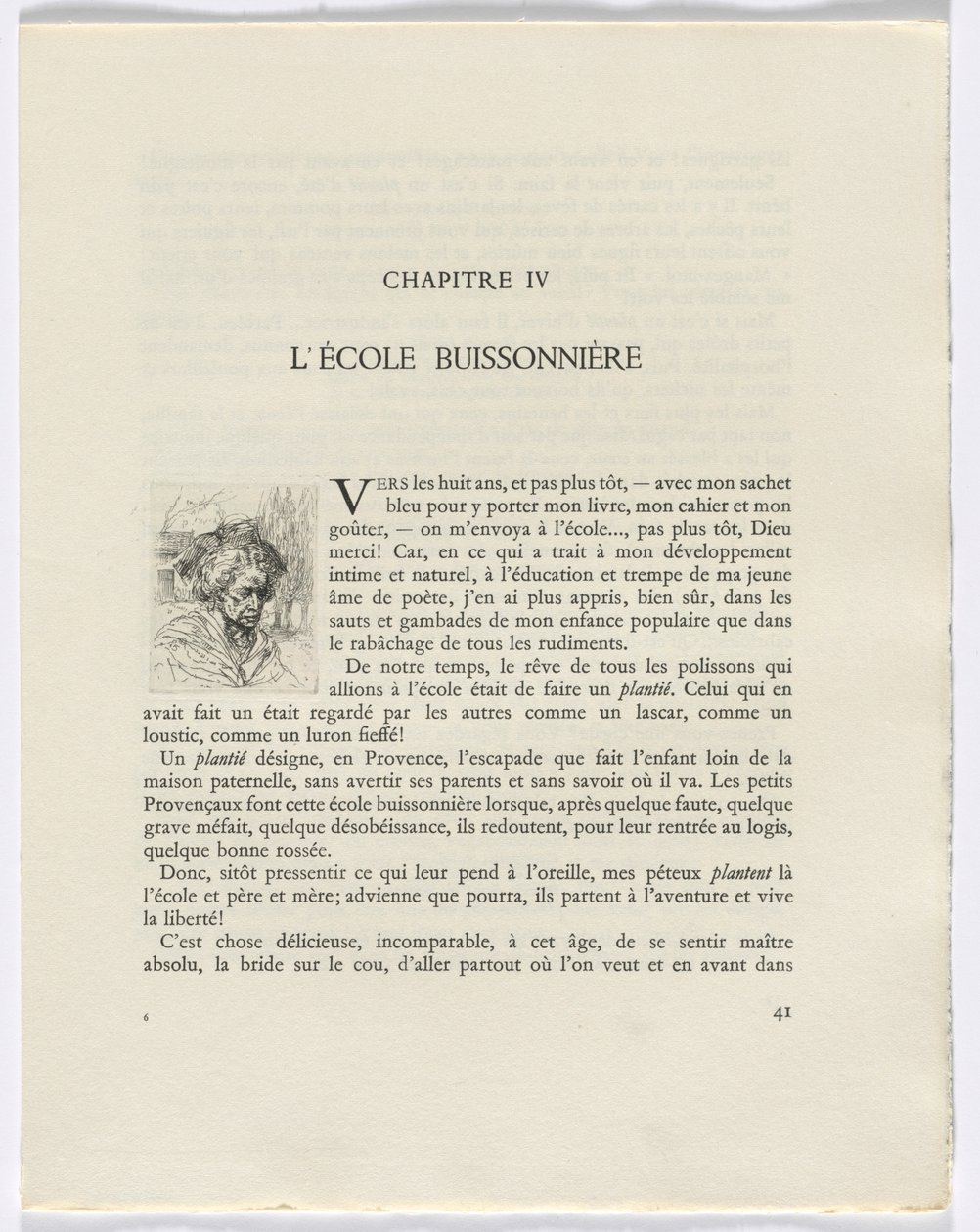 Frédéric Mistral: Mémoires et Recits de Frédéric Mistral: busto de mulher (página 41) de Auguste Brouet