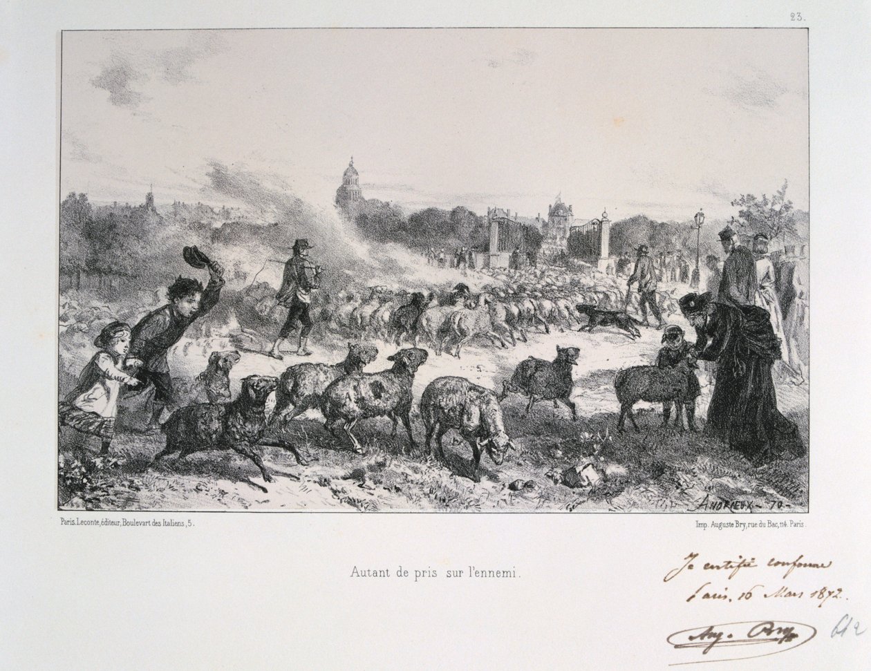 Por mais que retirado do inimigo, Guerra Franco-Prussiana, 1870 1872 de Auguste Bry