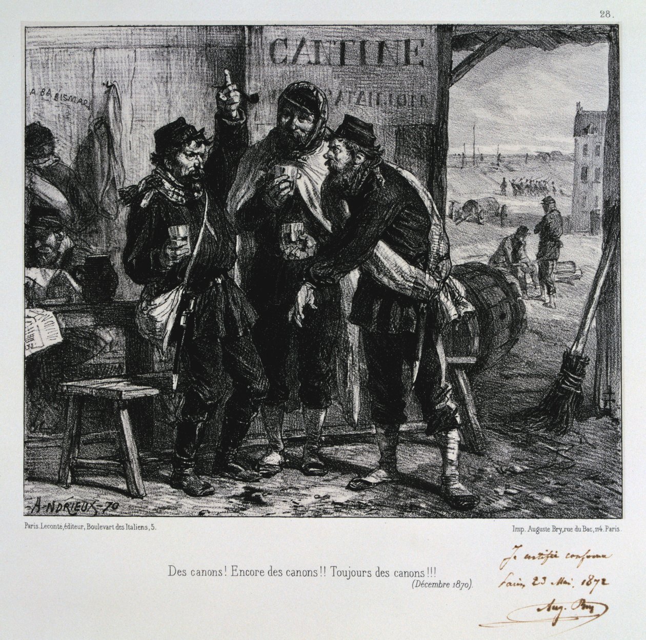 Canhões! Ainda canhões !! Canhões sempre !!! Cerco a Paris, dezembro de 1870 1872 de Auguste Bry