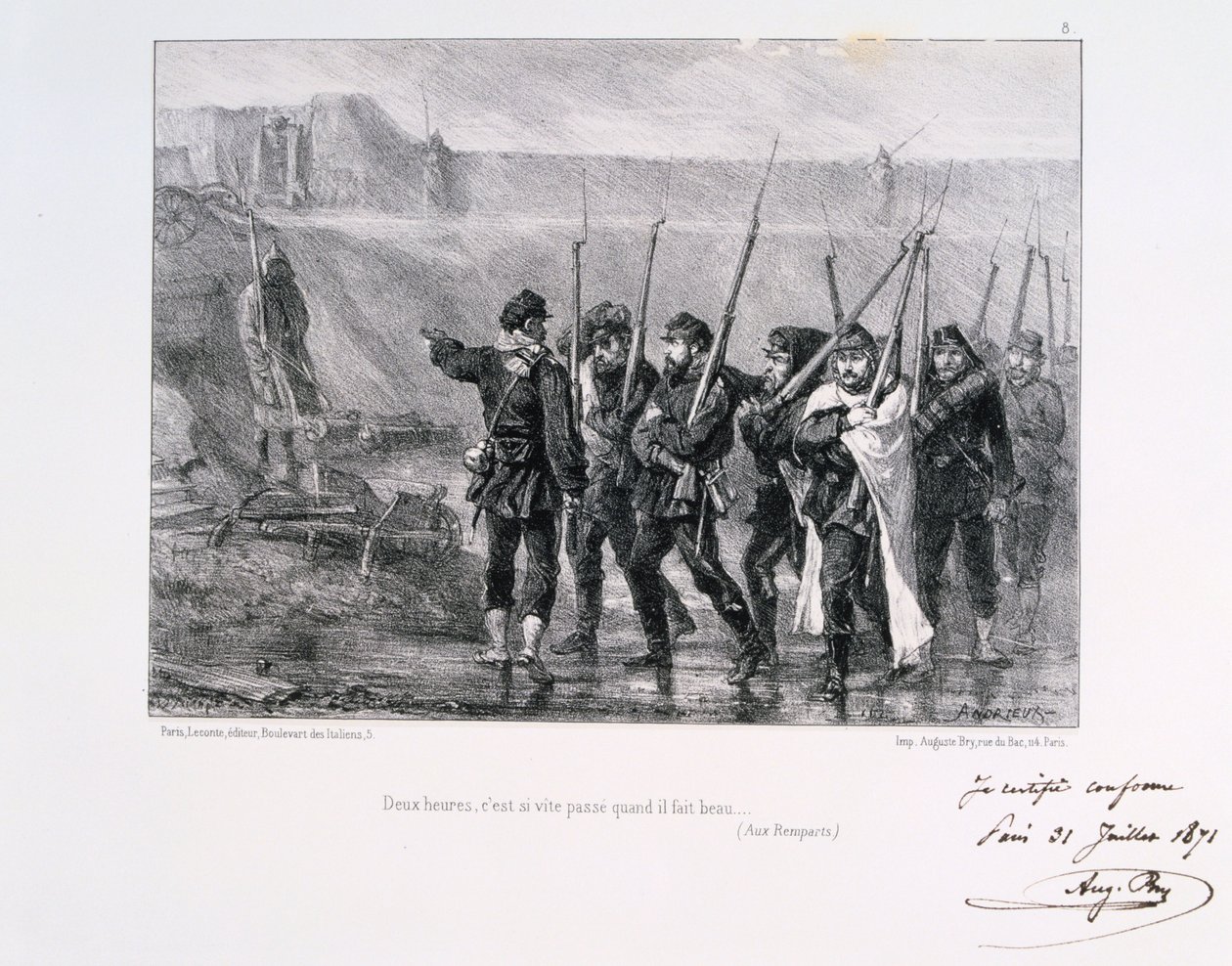 Duas horas são tão rápidas quando o tempo está bom, Cerco a Paris, 1870-1871 1871 de Auguste Bry