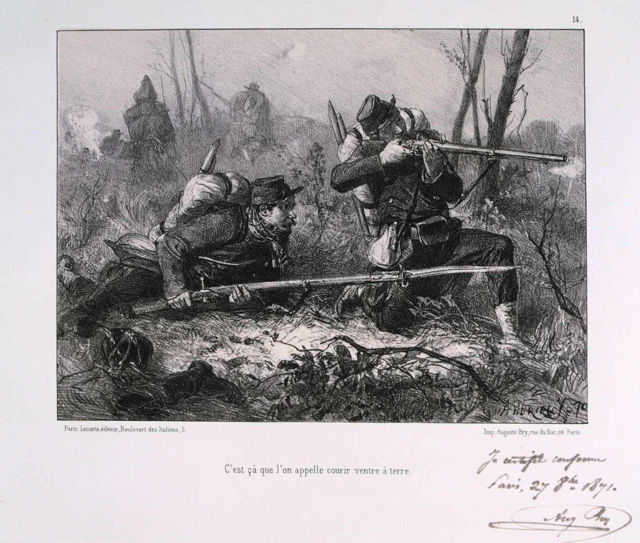 Soldados franceses, cerco de Paris, 1871 de Auguste Bry
