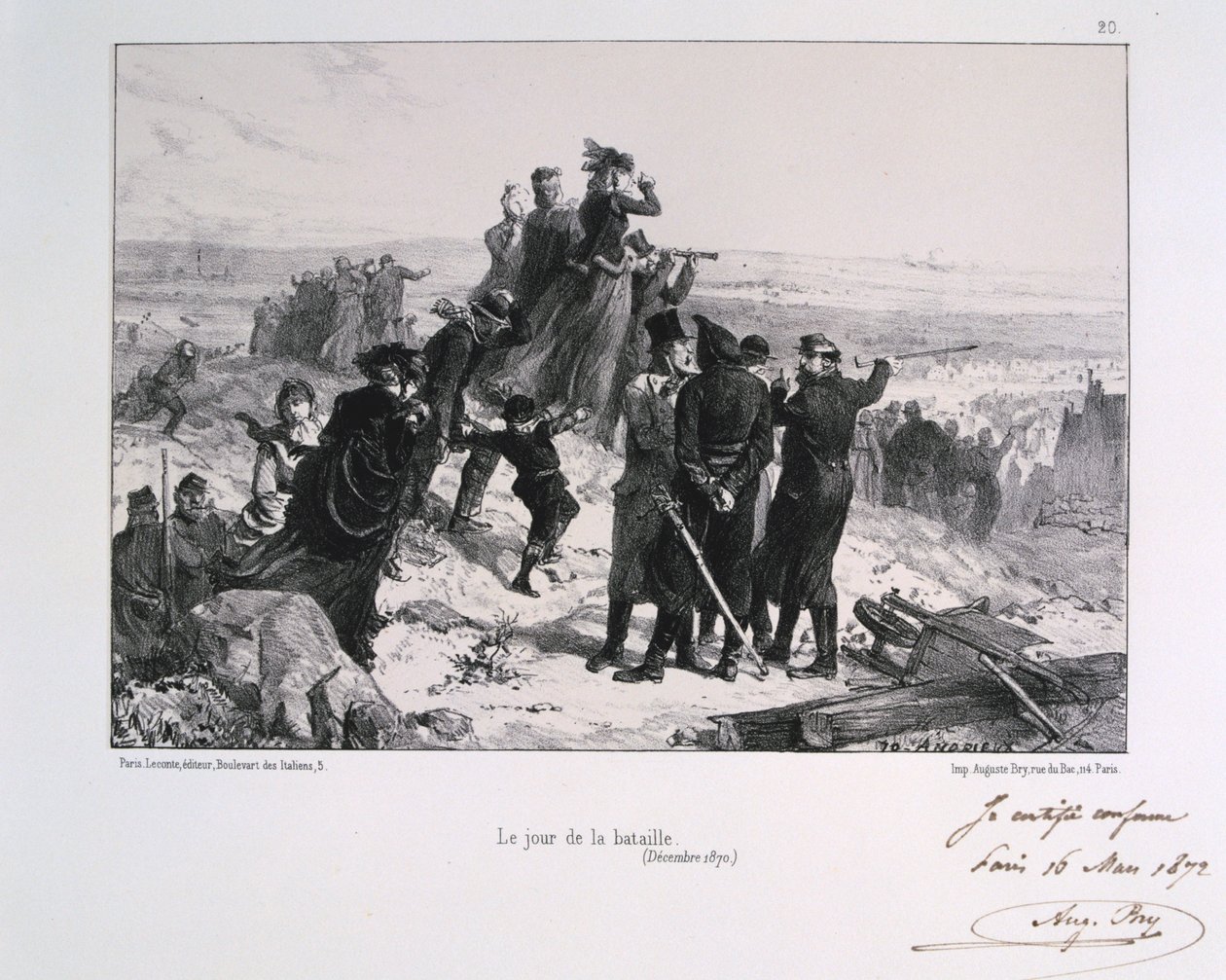 Le Jour du Bataille O Dia da Batalha, Cerco a Paris, Guerra Franco-Prussiana, 1870 1871 de Auguste Bry