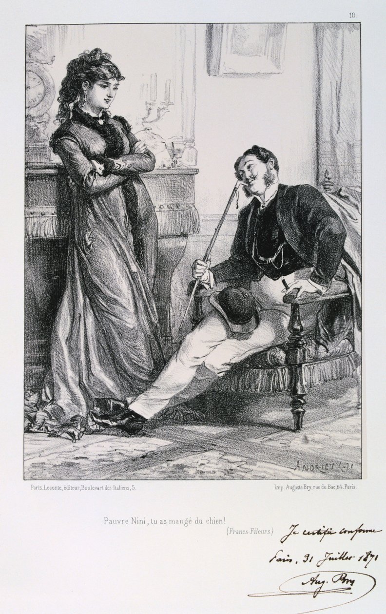 Pobre Nini, você comeu um cachorro!, Siege of Paris, 1871. de Auguste Bry