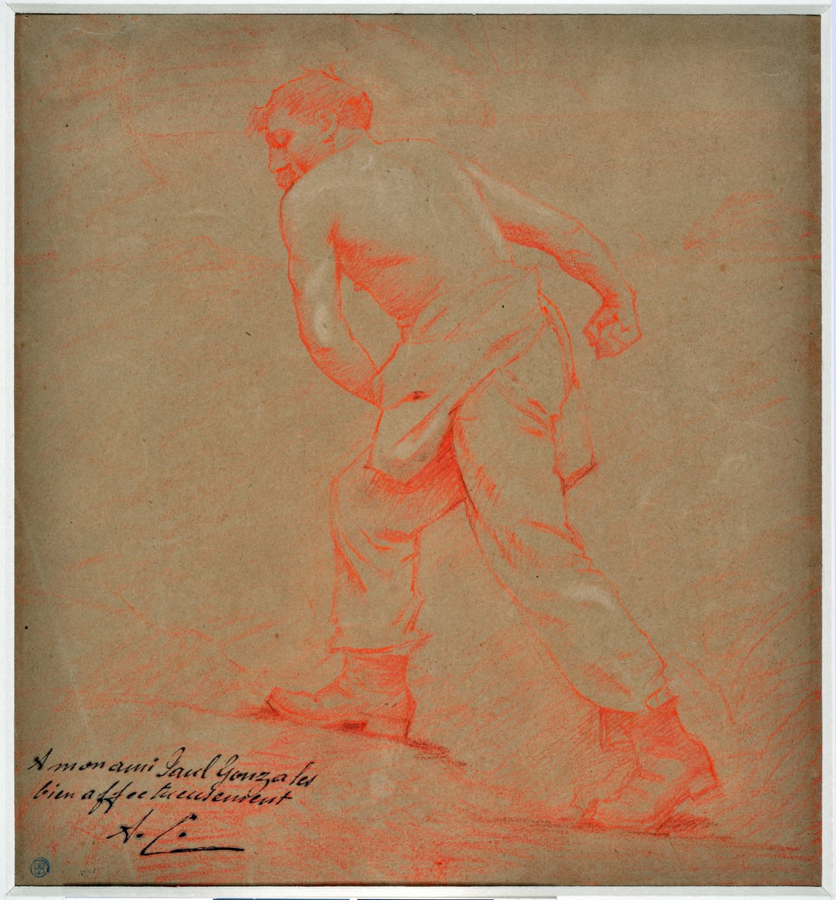 Le sower Desenho de Auguste Carli (1868-1930) de Auguste Carli