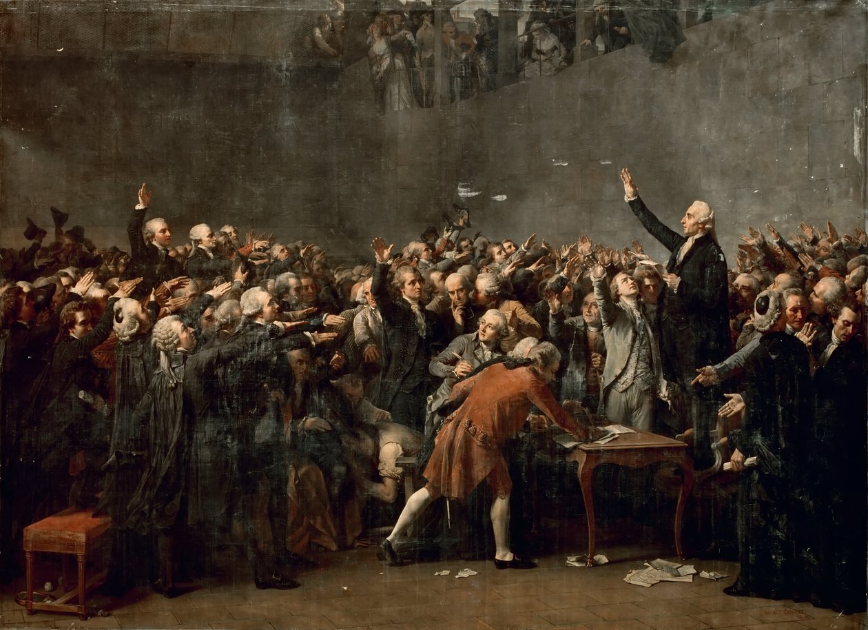 Juramento do Tribunal de Tênis em 20 de junho de 1789 de Louis Charles Auguste Couder