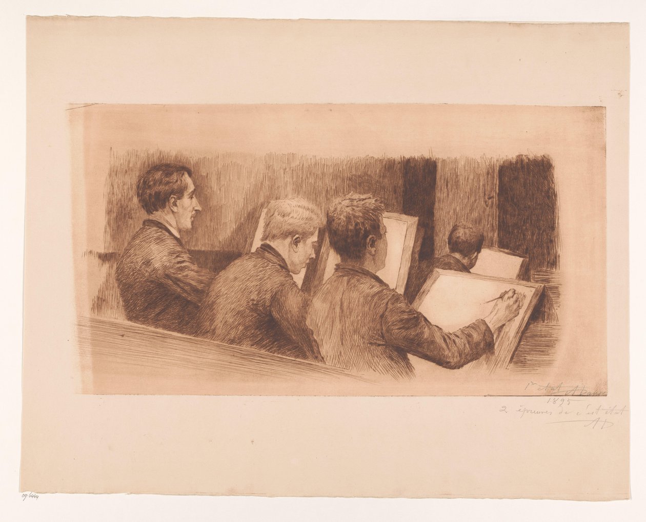Aula na escola de desenho de Auguste Danse (signed by artist)
