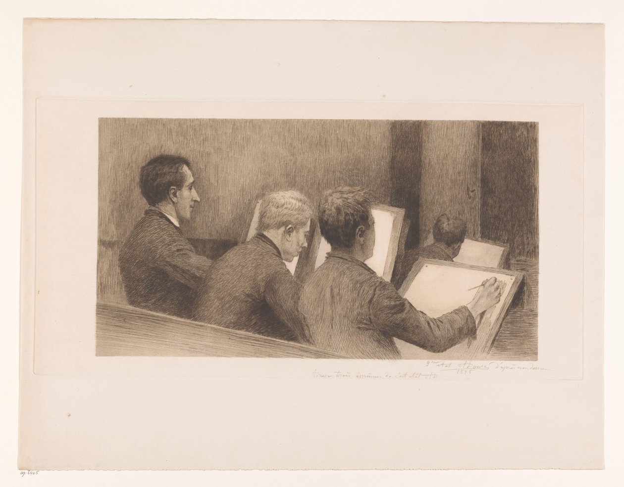Aula na escola de desenho de Auguste Danse (signed by artist)