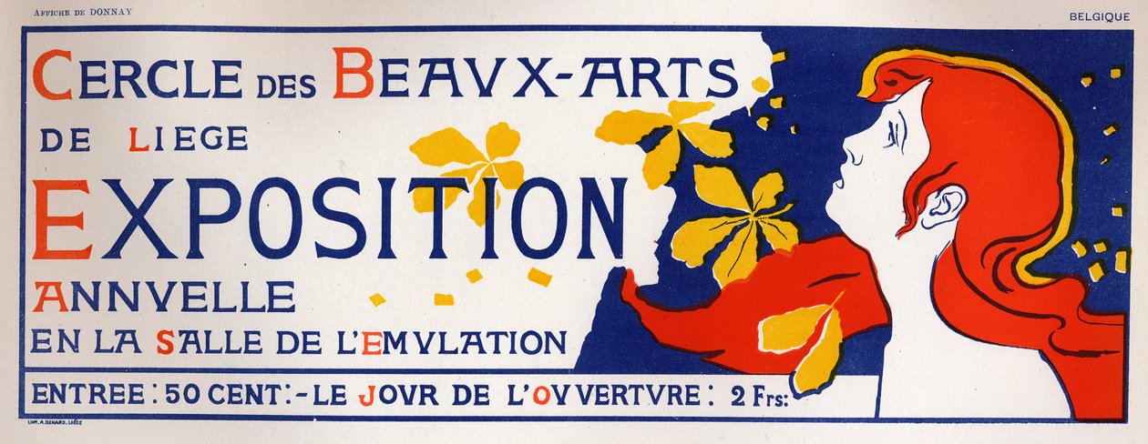 Exposição de Belas Artes em Liège, c.1895 (cartaz) de Auguste Donnay