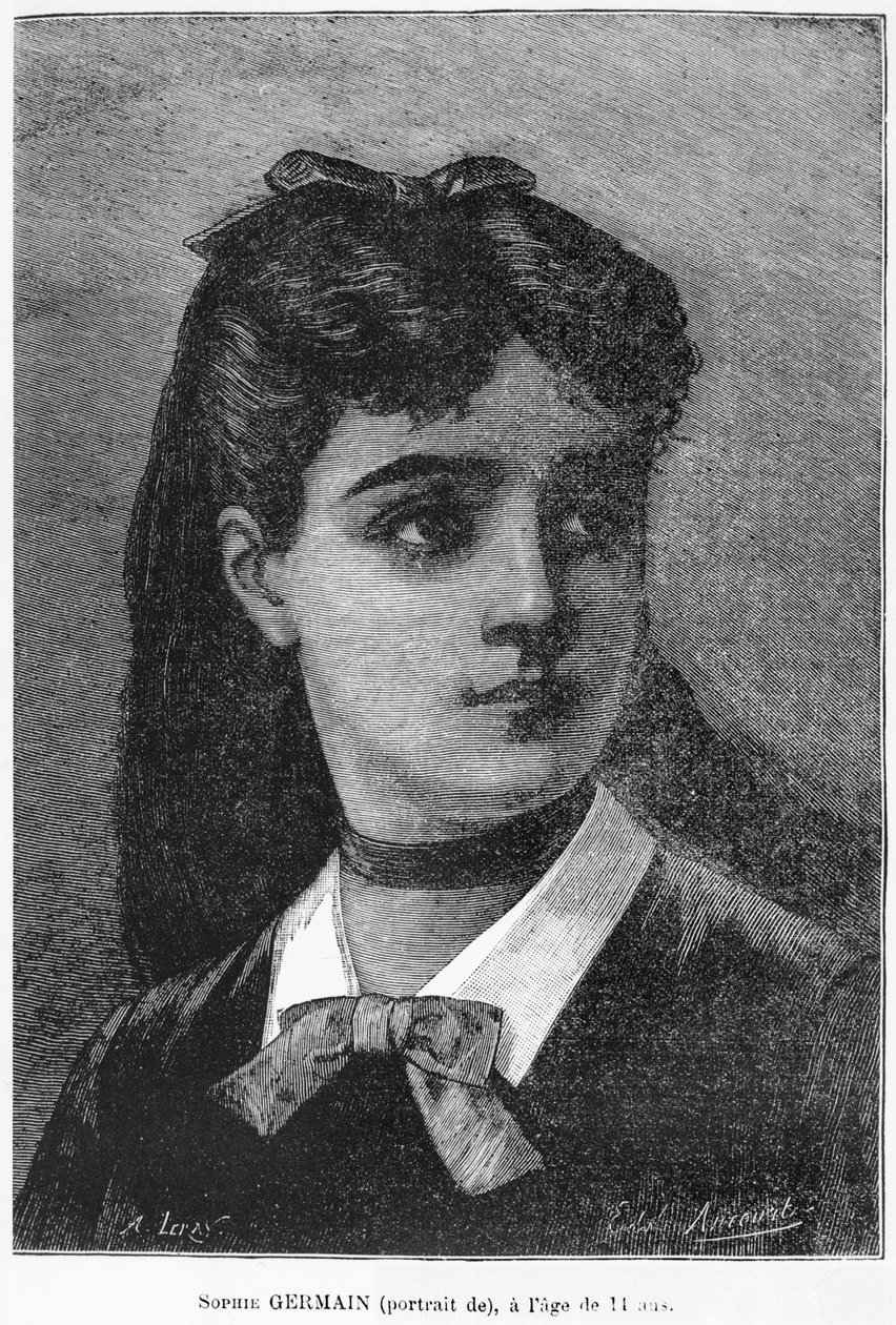 Sophie Germain (1776-1831), 14 anos, ilustração da "História do Socialismo", c.1880 de Auguste Eugene Leray