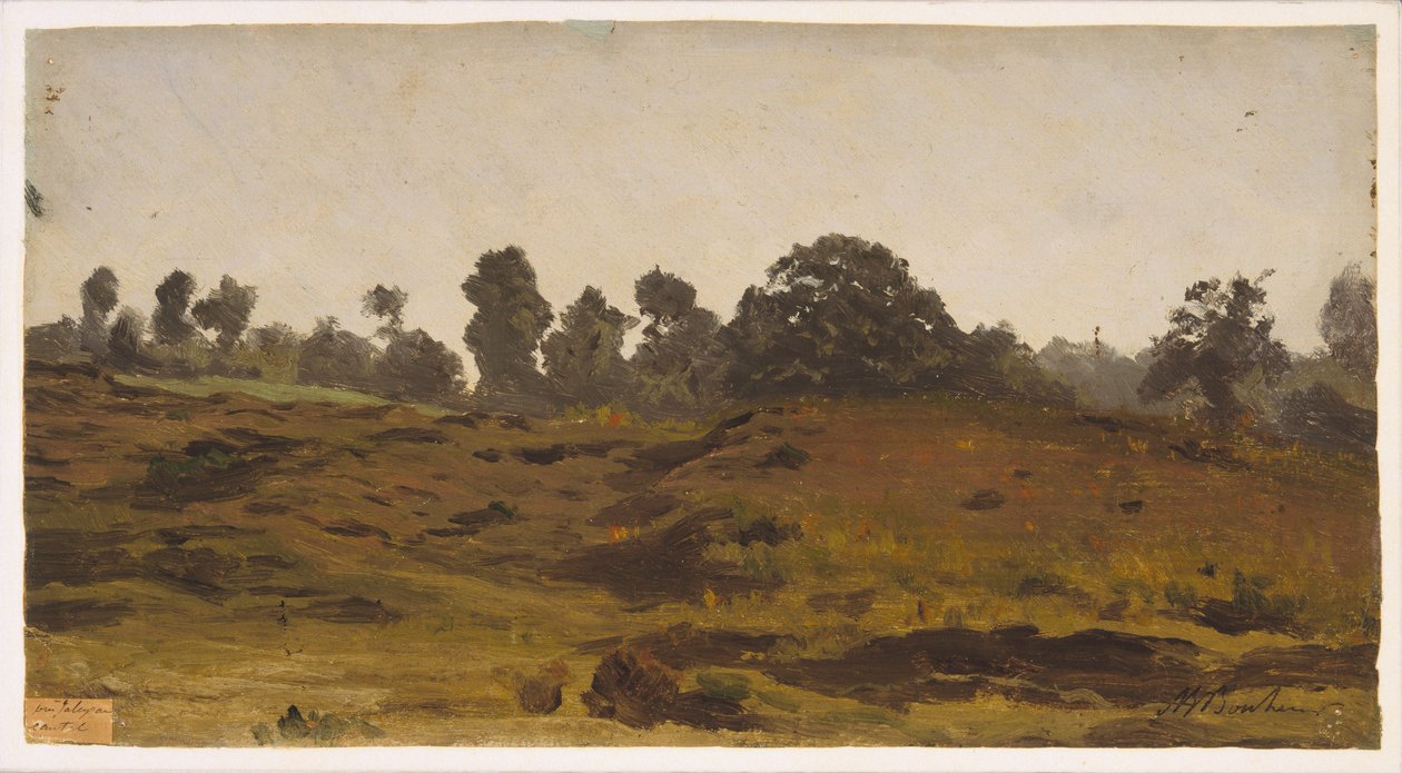 Vista de um campo, início da década de 1850 (óleo sobre papel) de Auguste Francois Bonheur
