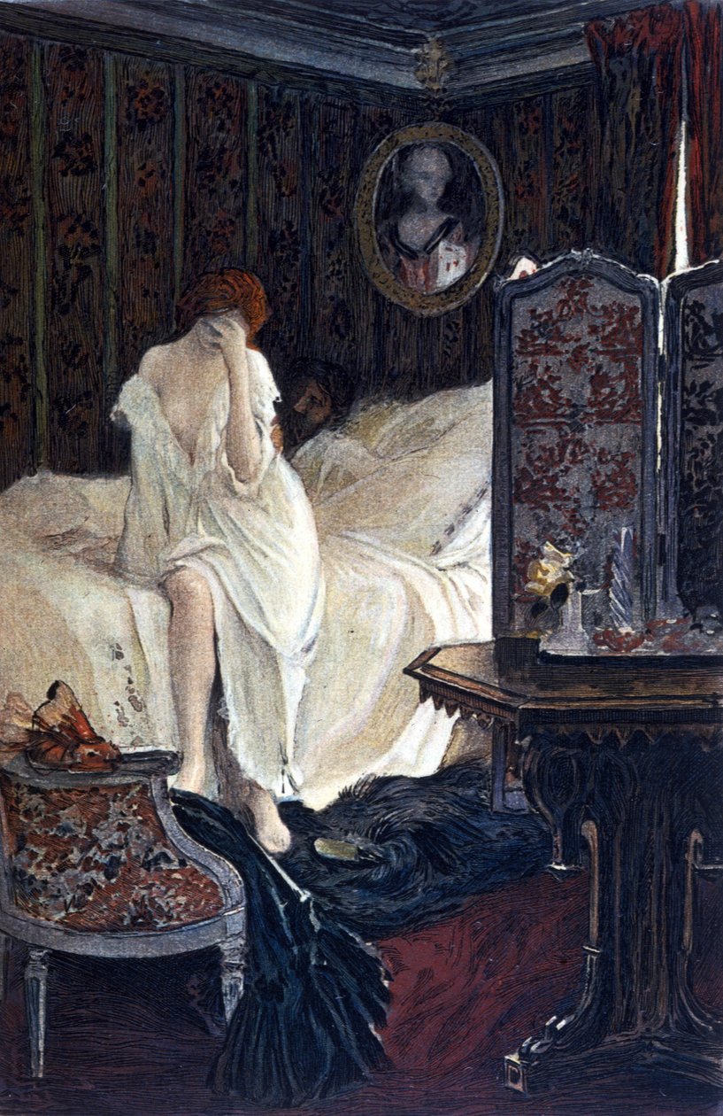 A mulher adúltera. Ilustração de Auguste François Gorguet (1862 - 1927) para "Le Lys rouge" de Anatole France de Auguste Francois Gorguet
