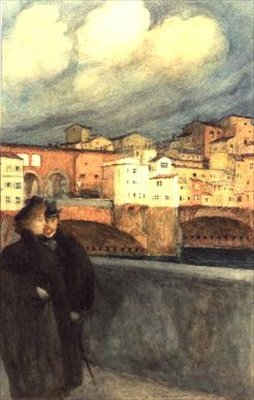 A Ponte Vecchio, Florença de Auguste Francois Gorguet